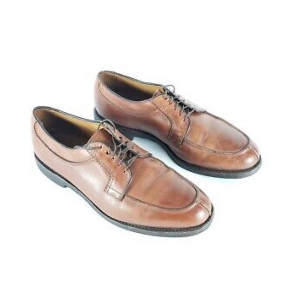 ALLEN EDMONDS STOCKBRIDGE BROWN LEATHER OX SHOES 11 D - Picture 1 of 10